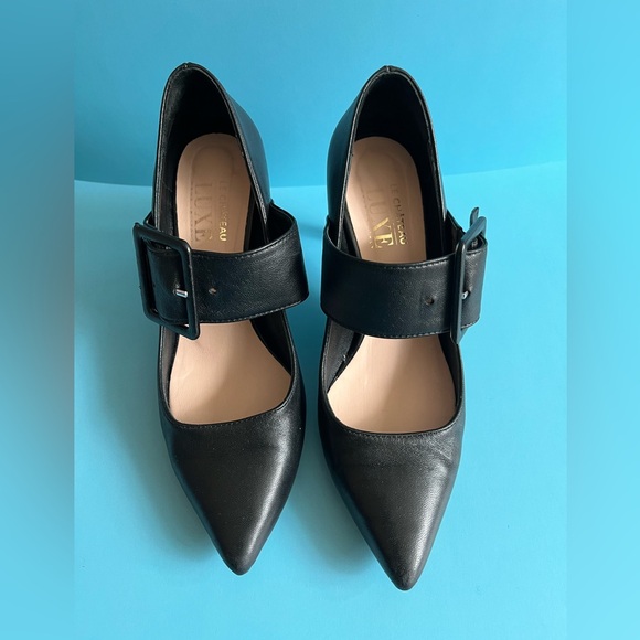 Genuine Leather Black Heels - Picture 2 of 6